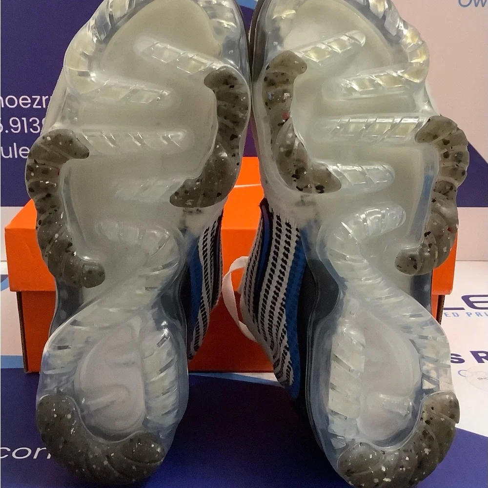 Nike Vapormax 2021 Flyknit White Photo Blue Kids 5y - Picture 9 of 11